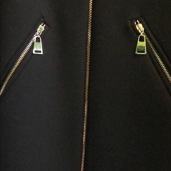 NWOT Zara Zipped Coat With Round Neck - Picture 4 of 5